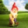 Garden figure "Dwarf with a hedgehog Small" 18x15x38cm