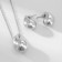 Set 2 objects: earrings, pendant "drop", color silver, 40 cm
