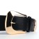Women's belt, width 4.5 cm, black color