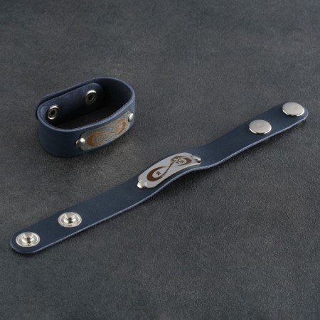 Paired bracelets "you and me", genuine leather, steel-3