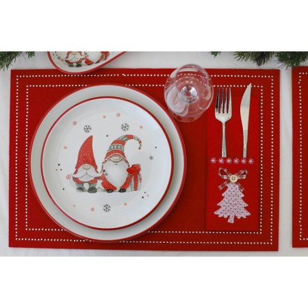 Plate of the Dolyana "Christmas Gnomiks", d = 25.5 cm, white color-5