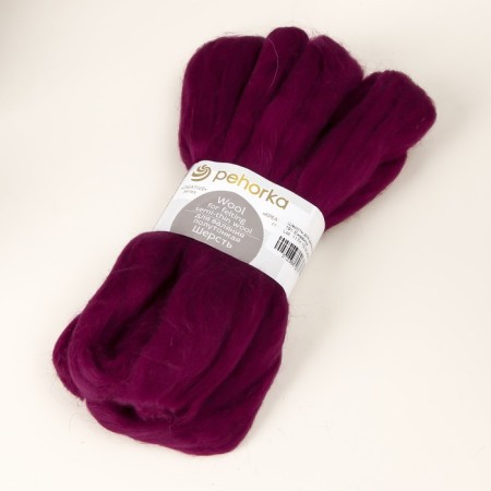 Fasting wool 100% half -toned wool 50g (191 blackberries)-1