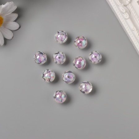 Acrylic Busina "White butterflies" Lilac 1.6x1.6x1.6 cm-1