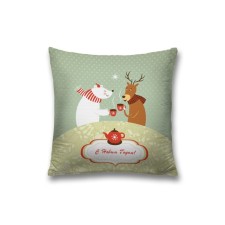 Pillowess decorative “tea drinking with friends”, on a zipper, size 45x45 cm