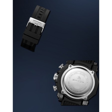 Electronic watch watches, D-5.3, alarm clock, calendar subvite, silicone strap, black-2