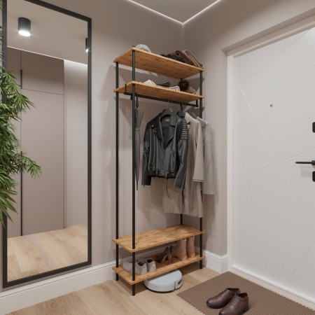 The rack "NOT CADER", a metal frame, 82.5 × 206.5 × 36.5 cm, black-1