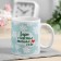 Sublimation mug "Nastya" girl with flowers, 320 ml, with application