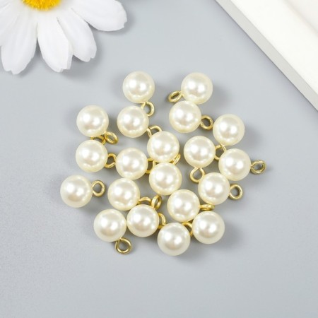 Decor for creativity plastic "Pearls with a loop" set 20 pcs d = 1 cm-1