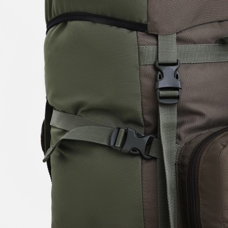 Tourist backpack, TAIF, 90 l, cord department, outer pocket, 2 side pockets, green color-5