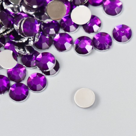 Decor for creativity plastic "Rhinestones. Dark violet" set 300 pcs d = 0.8 cm-2