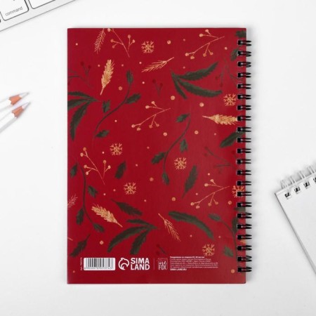 New Year. Diary with the embossing "Happiness in the New Year", A5, 60 sheets-1