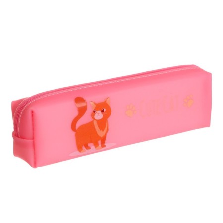 School pencil case with a zipper "cat", mix-1