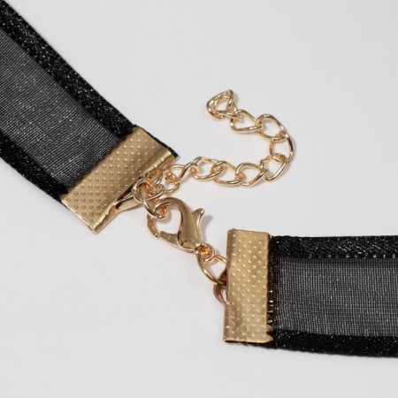 Choker "tape" with a ball, black-gold color, l = 30 cm-1