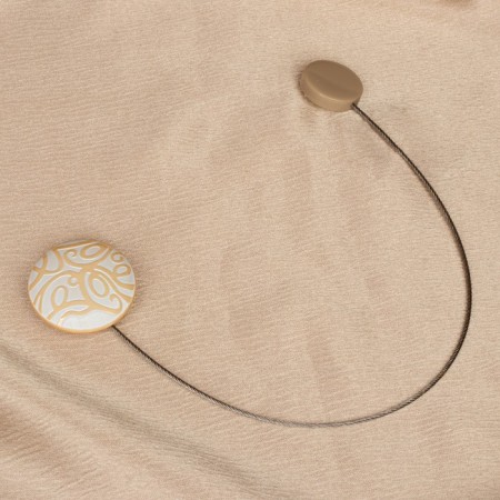 Picking for curtains "Circle", d = 4 cm, beige/white color-1