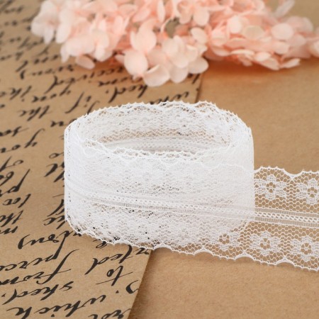 Capricon lace, 30 mm × 10 ± 1 m, white color-2