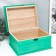 Casket wood rectangle board (set 3 pcs) green 20.5x10x15 cm