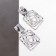 Earrings Metal "Gate" two squares, color silver