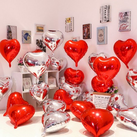Foil ball 18 "heart", red color-2