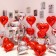 Foil ball 18 "heart", red color
