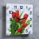 Wall watches: flowers, "tulips on a white background", 25 x 25 cm