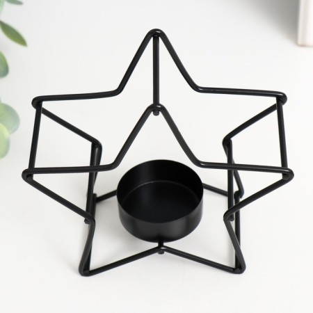 Summary Metal for 1 candle "Star" d-3.8 cm black 12x5x11.8 cm-3