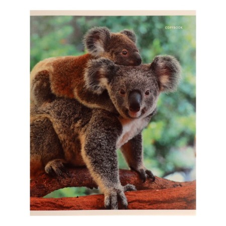 Notebook of 48 sheets in the cage "in the world of animals", paper cover, fields, white 90%, mix-2
