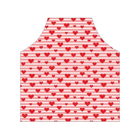 Apron kitchen with a photo print "Hearts on strips", adjustable, size OS-2
