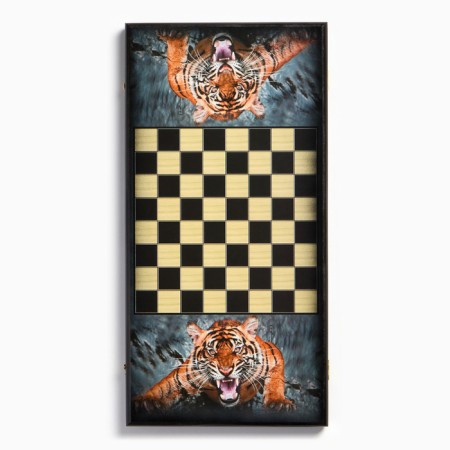 Wooden backgammon large, board game "Tiger"-5