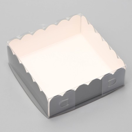Box for cookies, silver, 9 x 9 x 3 cm-2