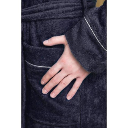 Terry dressing gown, size 58, dark blue color, Makra-3