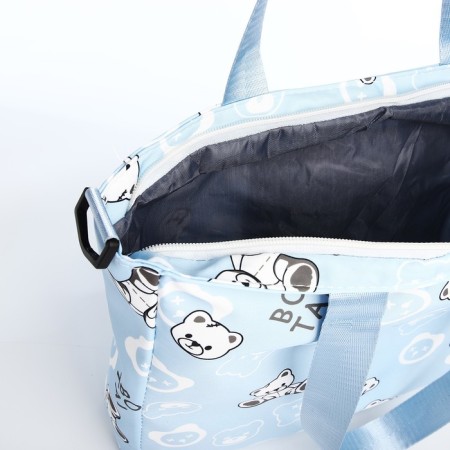 Шопер на молнии, цвет голубой-4