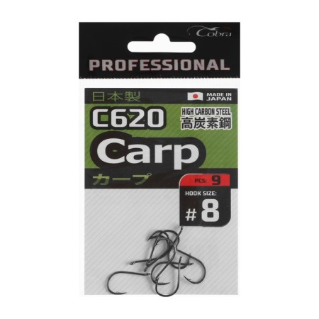 Hooks Cobra Pro Carp, series C620, No. 08, 9 pcs.
