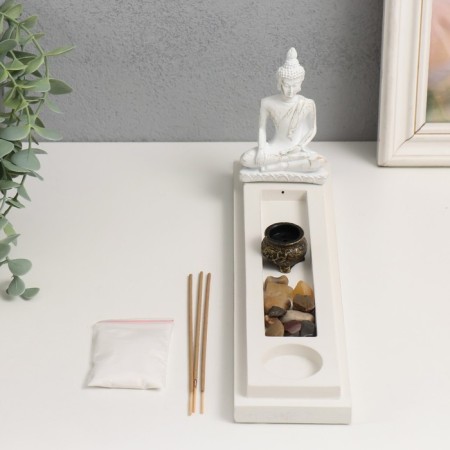 Standing for incense "Buddha" sand+aroma -fingernail+stones 29x7x12.2 cm-3