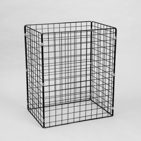 The basket-drill is folding, on wheels, 1 shelf, 60 × 40 × 80 cm, black color is black-3