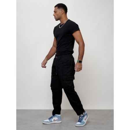 Cargo jeans male, size 56, black color-1