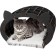 House-house with EWA fur “Koshkin House”, black frame, white fur