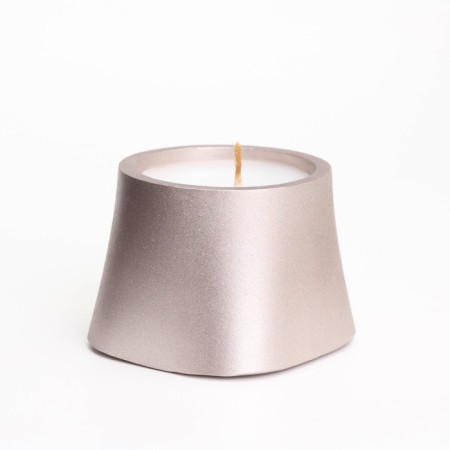 Candle "Trapezius" in the candlestick of gypsum smooth, 8x6cm, champagne-2