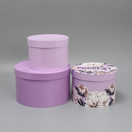 Set of hats 3 in 1, gift packaging, Lavender, 18 x 18 x 13–25 x 25 x 15 cm-2