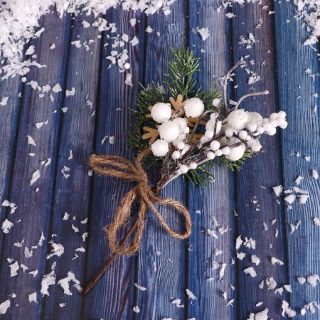 Decor "Winter Charm" Berries Snowflake shine, 20 cm-2
