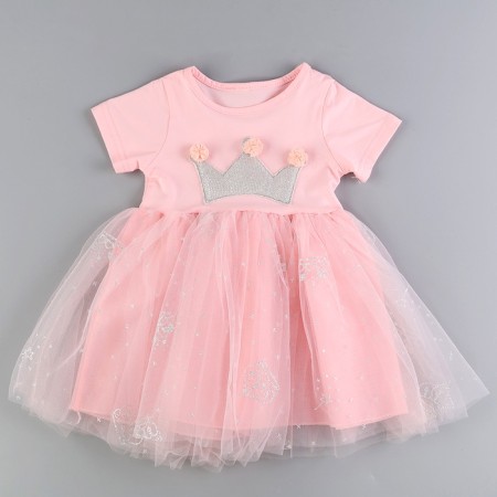 Carnival set "Stylish Princess": Rain, Pink dress with a crown, height 104-110 cm-5