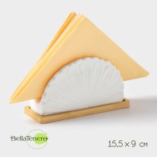 Porcelain napkin on a wooden stand Bellatenero 