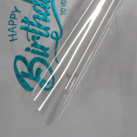 Glossy film "Happy Birthday", silver, 50 x 70 cm