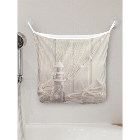 Organizer in a bath on suction cups “Lighthouse with decorations”, for storing toys and trifles, size 33x39 cm