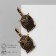 Earrings "Bird" Eagle Lean on a branch, black color in black gold