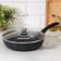 Pan, d = 26 cm, plastic handle, glass cover, anti -stick coating, color dark marble