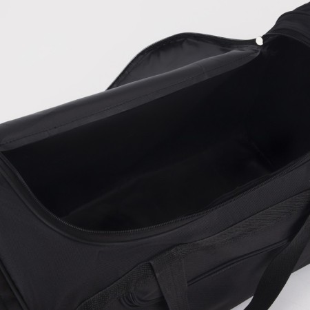 Road bag, 3 parts on zippers, external pocket, long belt, black color-2