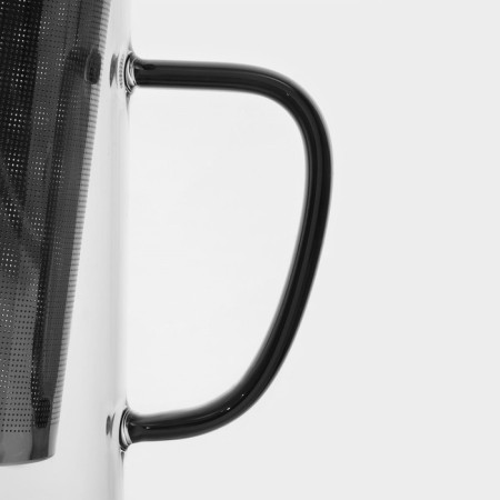 Glass mug for brewing with metal sieve, 550 ml-4