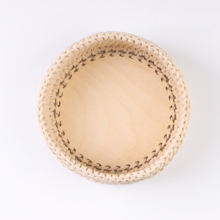 A set of knitted baskets, 3 pcs, polyester fiber, beige-6
