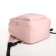 Youth backpack from textiles, 2 parts on lightning, 3 pockets, pink color