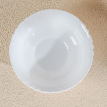 Set of salad bowls Luminarc Cadix, 550 ml, D = 16 cm, glass -ceramic, 8 pcs, white color-2